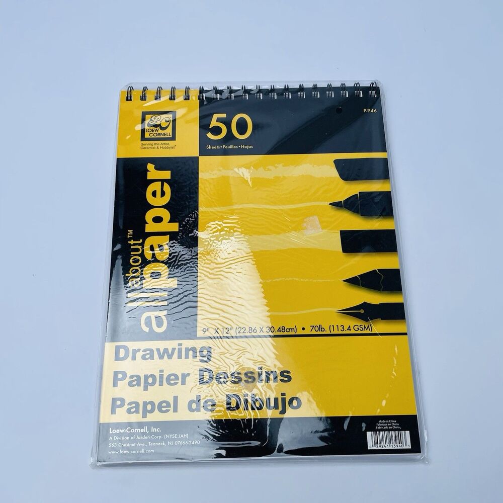 New Loew Cornell All About Paper Drawing Pad 9x12 Spiral 50 Sheets 70lb P-946